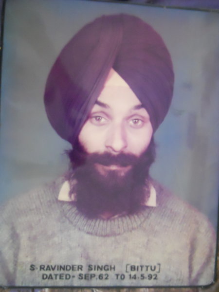 Photo of Ravinder Singh, victim of extrajudicial execution on May 14, 1992, in Sultanwind, by Punjab Police