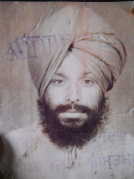 Photo of Surta Singh, victim of extrajudicial execution on November 20, 1991, in Gaggo Mahal, by Punjab Police
