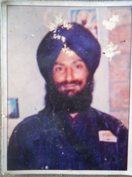 Photo of Satnam Singh, victim of extrajudicial execution between March 15, 1991 and April 15,  1991, in Majitha, Kathu Nangal, by Punjab Police