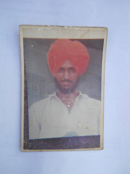 Photo of Gurmej Singh, victim of extrajudicial execution on January 23, 1991, in Patti,  by Punjab Police; Central Reserve Police Force, in Valtoha, by Punjab Police