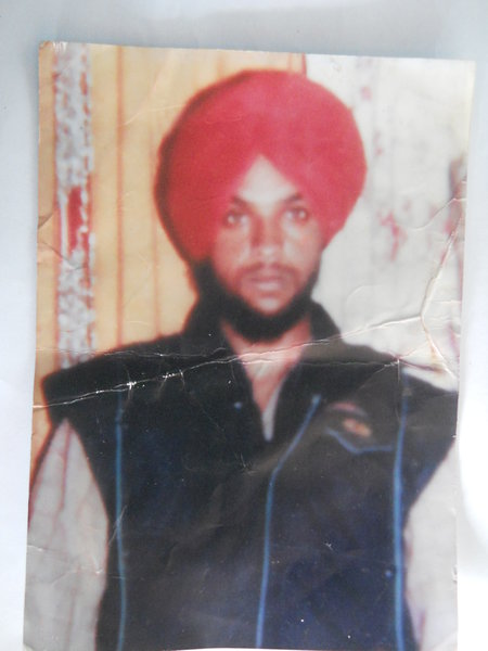 Photo of Sukhpal Singh, victim of extrajudicial execution between September 10, 1991 and September 11,  1991, in Bhikhiwind, by Punjab Police; Central Reserve Police Force