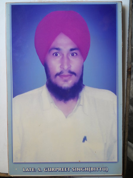Photo of Gurpreet Singh, victim of extrajudicial execution on July 11, 2005, in Barnala, by Punjab Police