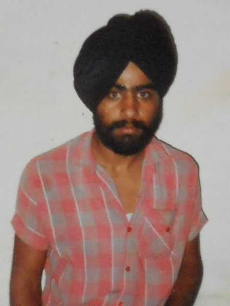 Photo of Gurmeet Singh, victim of extrajudicial execution between September 11, 1991 and September 12,  1991, in Khadur Sahib, Verowal, by Punjab Police