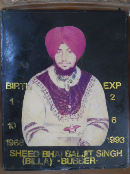 Photo of Baljit Singh, victim of extrajudicial execution on June 13, 1993, in Batala, by Punjab Police
