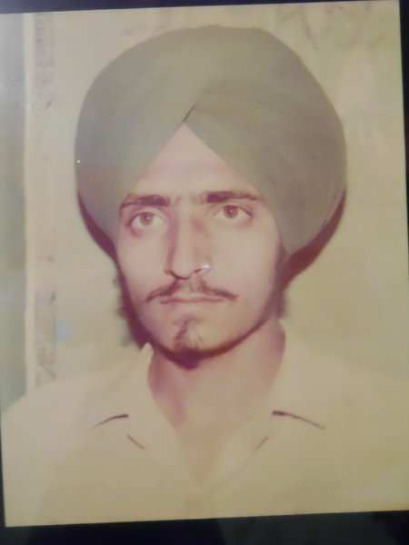 Photo of Paramjeet Singh, victim of extrajudicial execution on May 19, 1993, in Fatehgarh Churian,  by Border Security Force, in Dhariwal, Gurdaspur, by Punjab Police