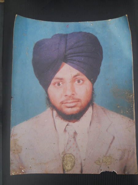 Photo of Narinder Singh, victim of extrajudicial execution on December 31, 1994, in Bathinda, by Punjab Police