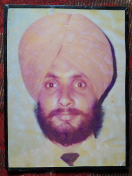 Photo of Gurbinder Singh, victim of extrajudicial execution on October 20, 1990, in Goraya, Apra, by Punjab Police