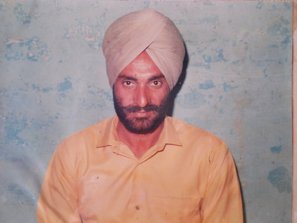 Photo of Hardev Singh, victim of extrajudicial execution between July 28, 1987 and July 29,  1987, in Raikot, by Punjab Police