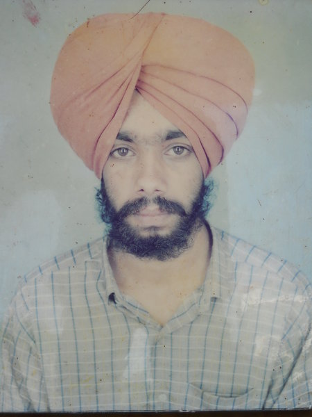 Photo of Jasbir Singh, victim of extrajudicial execution between July 7, 1992 and July 9,  1992, in Bhucho Kalan, by Punjab Police
