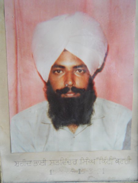 Photo of Satwinder Singh, victim of extrajudicial execution on March 15, 1991Punjab Police
