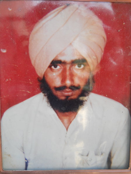 Photo of Nahar Singh, victim of extrajudicial execution on September 27, 1991, in Makhu, by Punjab Police