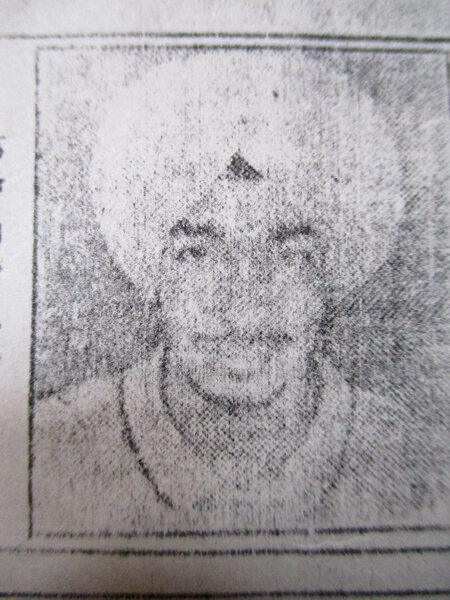 Photo of Balbir Singh, victim of extrajudicial execution on October 05, 1991, in Mehna, by Punjab Police