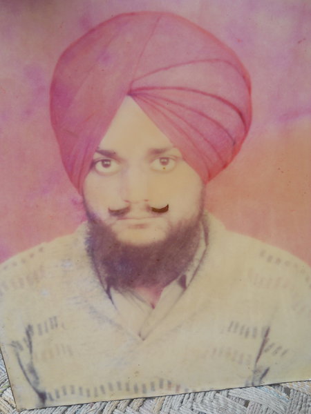 Photo of Karishan Singh, victim of extrajudicial execution between May 15, 1991 and June 15,  1991, in Badhni Kalan, by Punjab Police